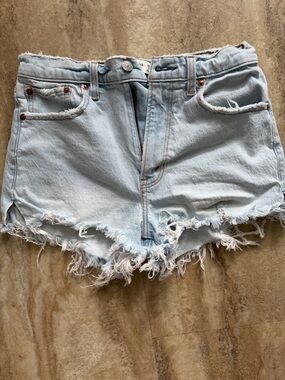 Abercrombie & Fitch Light Blue Distressed Denim Cutoff Shorts